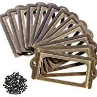 AMACOAM Soporte para la Etiqueta Pomos para Muebles Vintage Titular de Etiquetas de Metal para Tarjetas Soporte para…